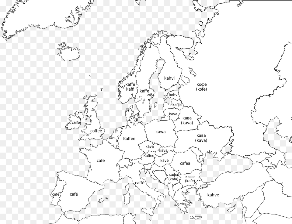 World Transparent Uncolored Euroopa Riigid Ja Pealinnad, Atlas, Chart, Diagram, Map Png