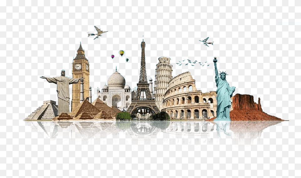 World Travel Free Download Background For Travel Agency, City, Urban, Metropolis, Art Png