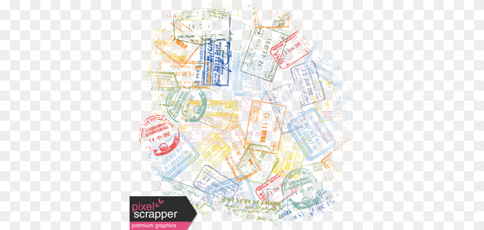 World Traveler Elements Kit Inked Travel Stamp Digital Scrapbooking, Art, Collage, Graphics, Advertisement Free Png