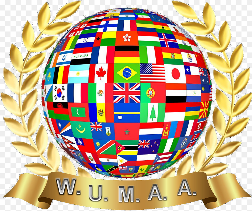 World United Martial Arts Association World Flag, Logo, Astronomy, Outer Space, Symbol Free Png