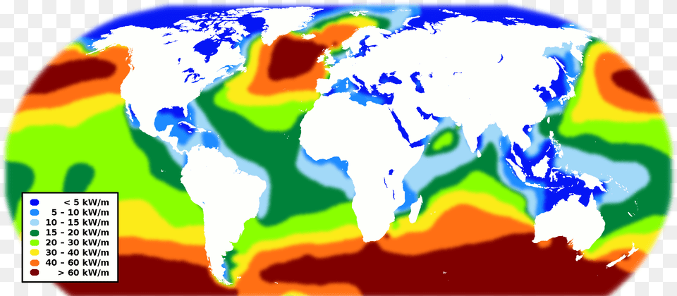 World Wave Energy Resource Map Wave Energy Potential Map, Chart, Plot, Outdoors, Nature Png Image