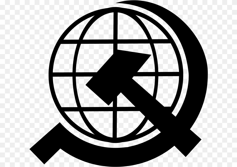World Wide Communism Globe Hammer And Sickle, Gray Free Png Download