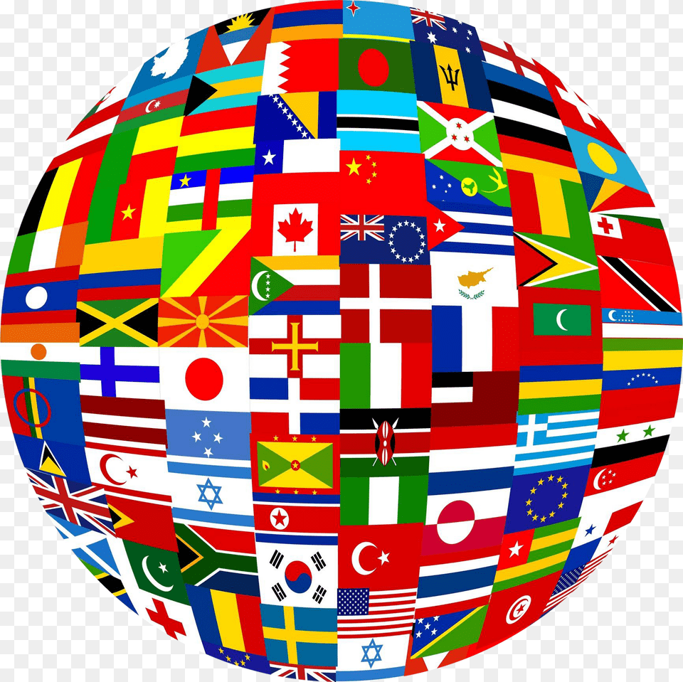 World With Flags, Sphere, Astronomy, Outer Space, Planet Free Png Download