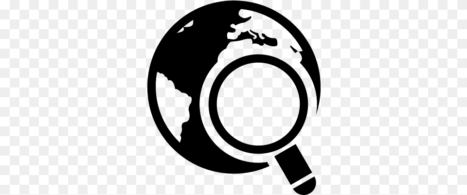 World With Magnifying Glass Vector Magnifying Glass Symbol, Gray Png