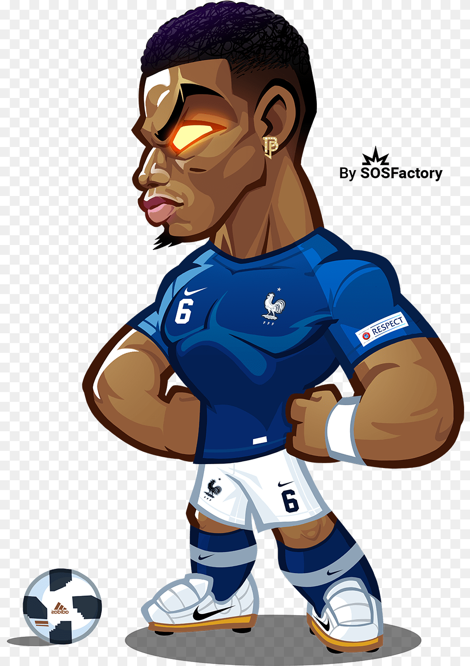 Worldcup Russia Mascotization Project Paul Pogba Caricature World Cup Russia 2018 Mascotization Project, Ball, Soccer Ball, Soccer, Sport Free Png Download
