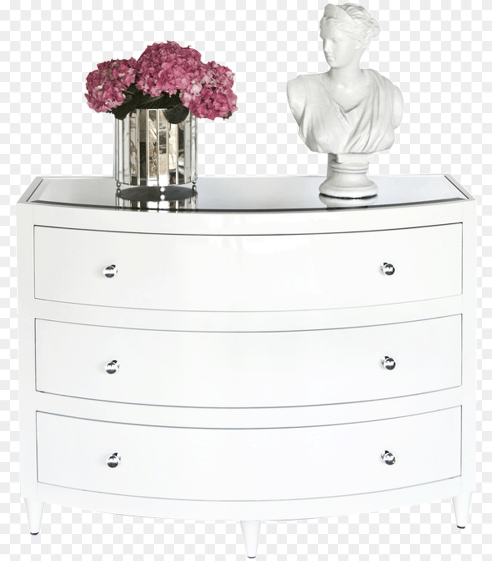 Worlds Away Natalie Dresser White Drawers White And Mirrored Chest, Furniture, Cabinet, Drawer, Person Png