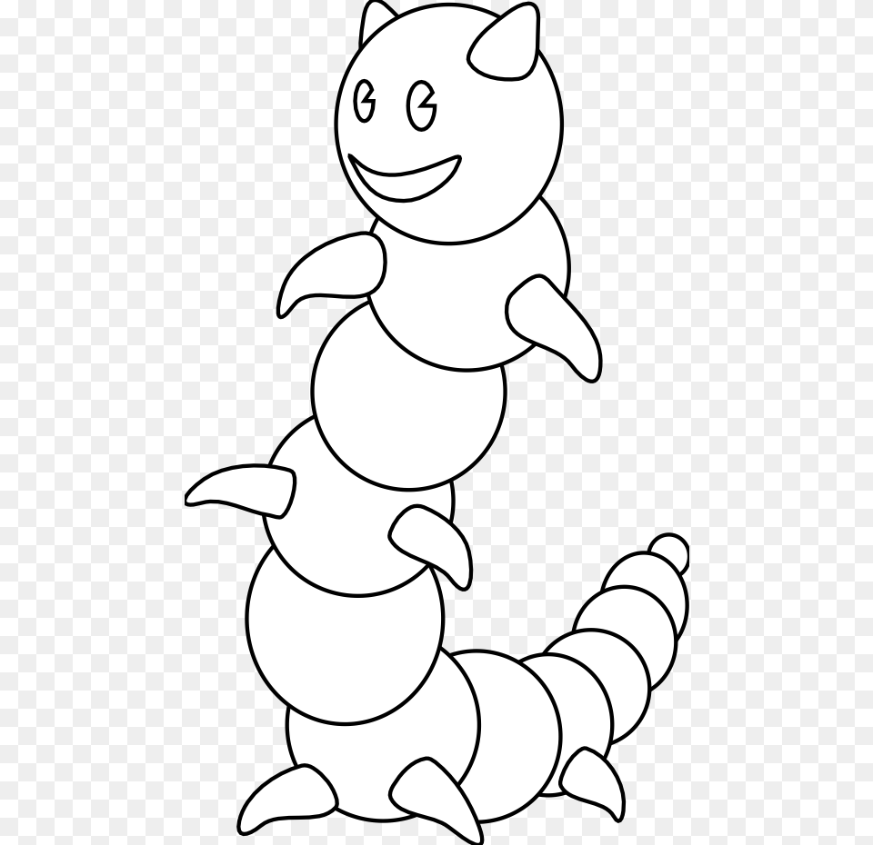 Worm 14 Black White Line Art Coloring Book Colouring Clip Art, Face, Head, Nature, Outdoors Free Png