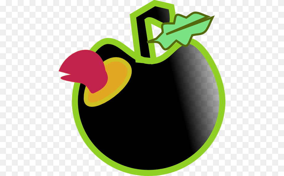 Worm And Black Apple Clip Art Vector, Weapon, Ammunition, Bomb, Grenade Png Image