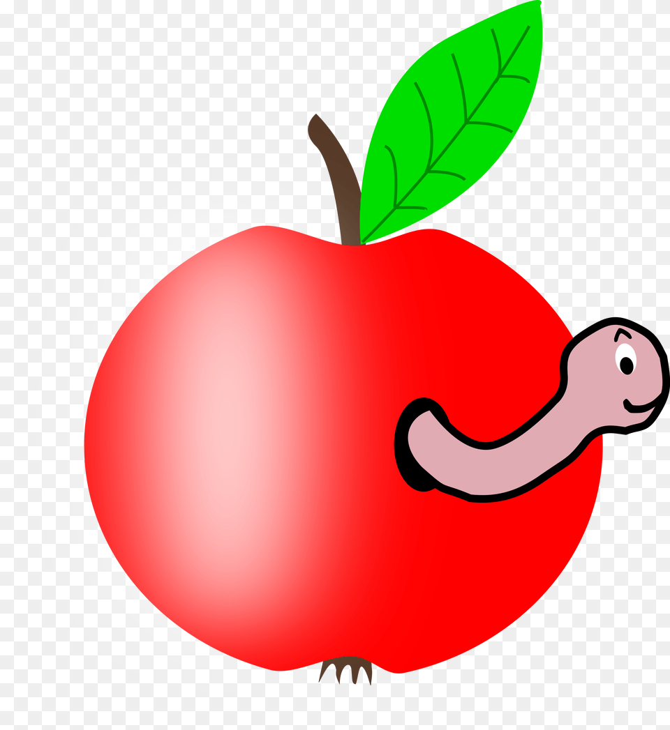 Worm In An Apple Vector Clipart Image, Food, Fruit, Plant, Produce Png