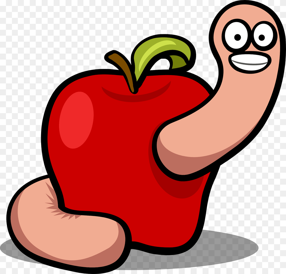 Worm In Apple Clipart, Food, Fruit, Plant, Produce Png Image
