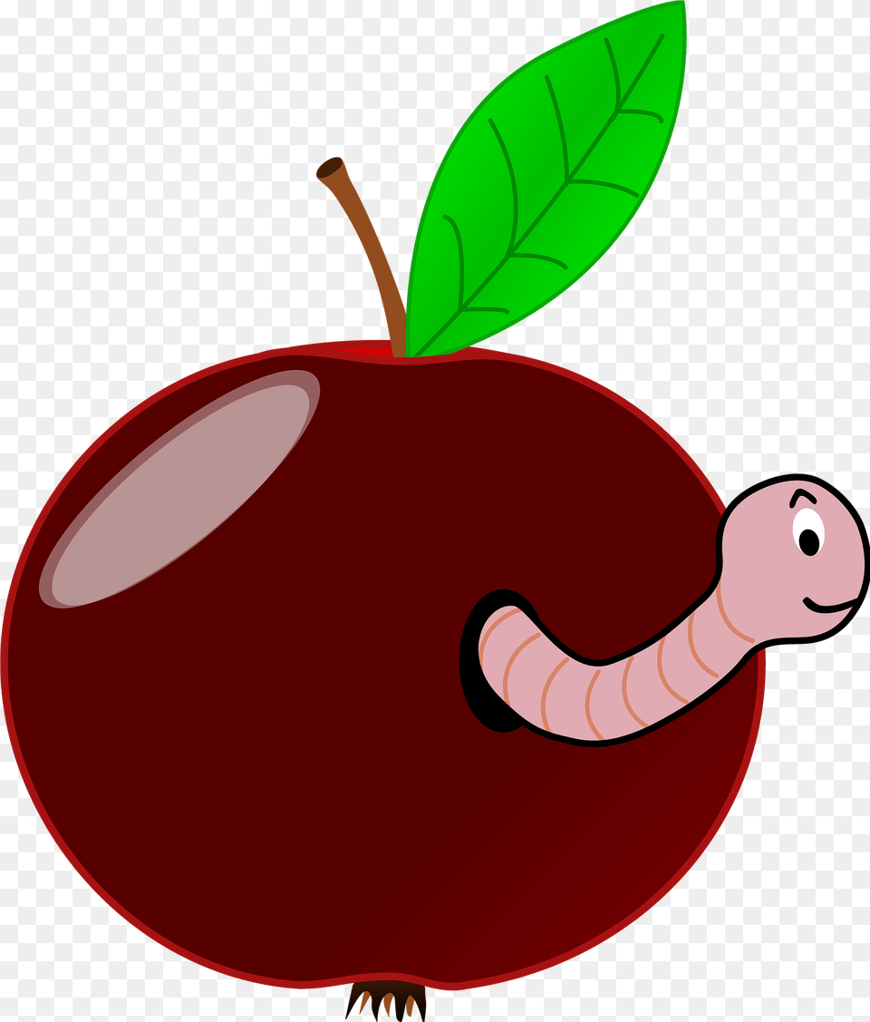 Worm In Apple Clipart, Food, Fruit, Plant, Produce Free Png