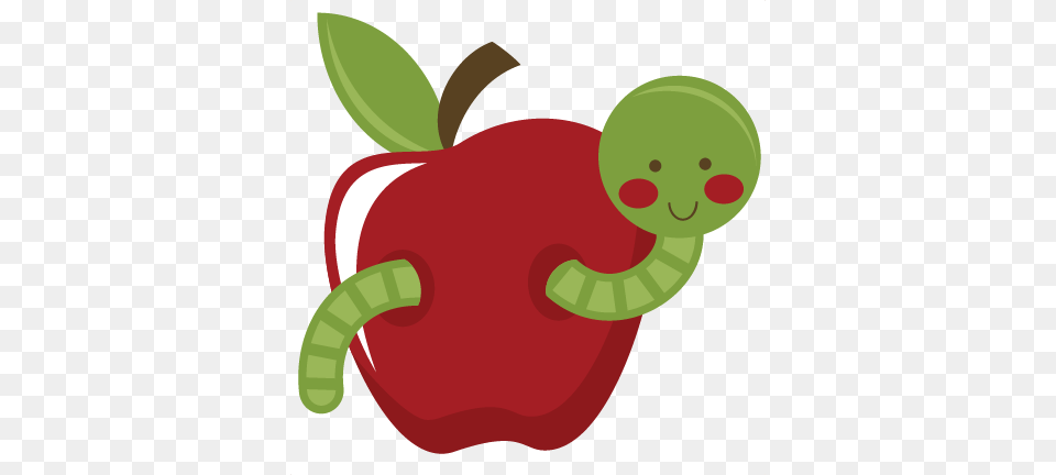 Worm In Apple For Scrapbooking Worm Apple, Berry, Food, Fruit, Plant Free Png