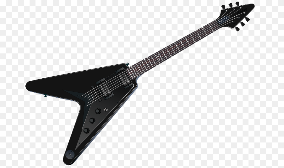 Worms X Flying V Black Guitar, Electric Guitar, Musical Instrument, Bass Guitar Free Png