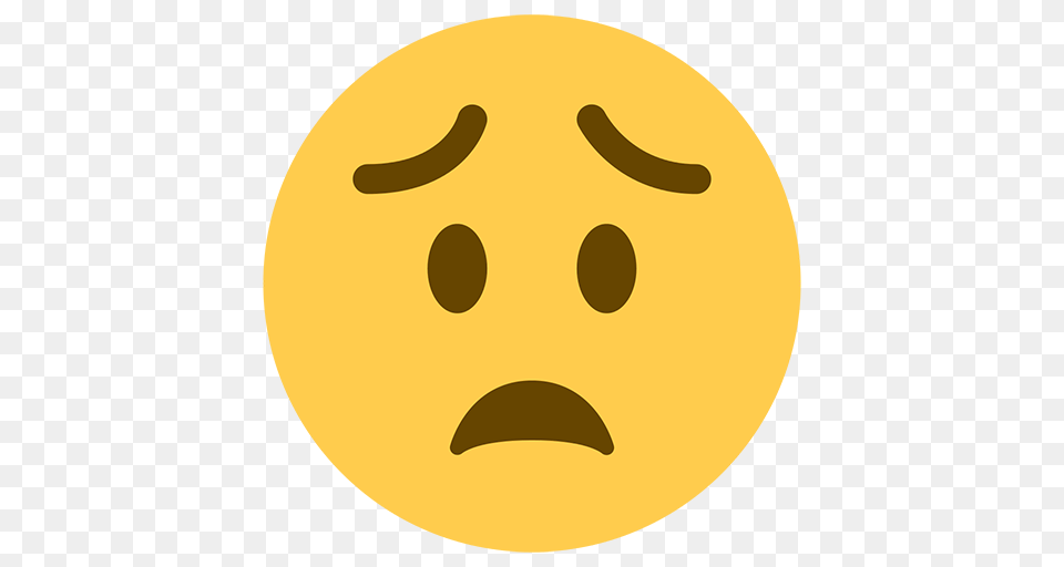 Worried Face Emoji For Facebook Email Sms Id Emoji, Astronomy, Moon, Nature, Night Free Png Download