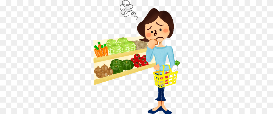 Worried Woman Shopping Vegetables, Face, Head, Person, Baby Free Transparent Png