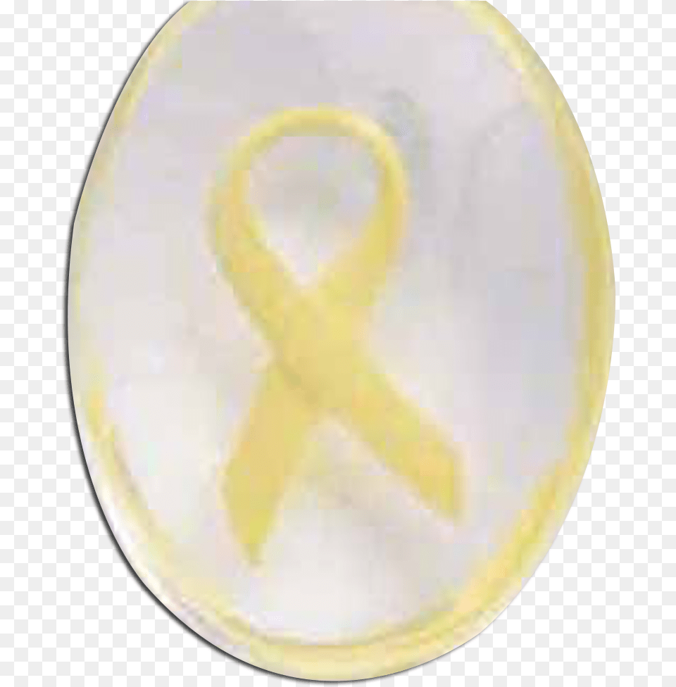 Worry Stone Awareness Yellow Ribbon Key Ring Emblem, Peel, Plate Free Png Download