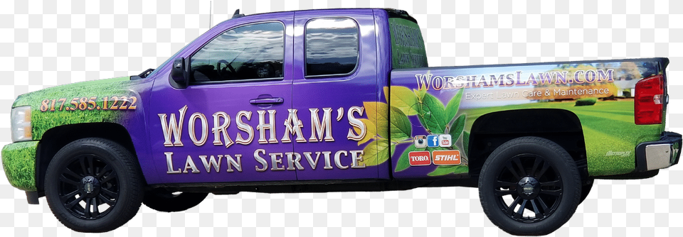 Worsham S Lawn Service Truck With Branded Graphics Ford F Series, Pickup Truck, Transportation, Vehicle, Machine Free Png Download