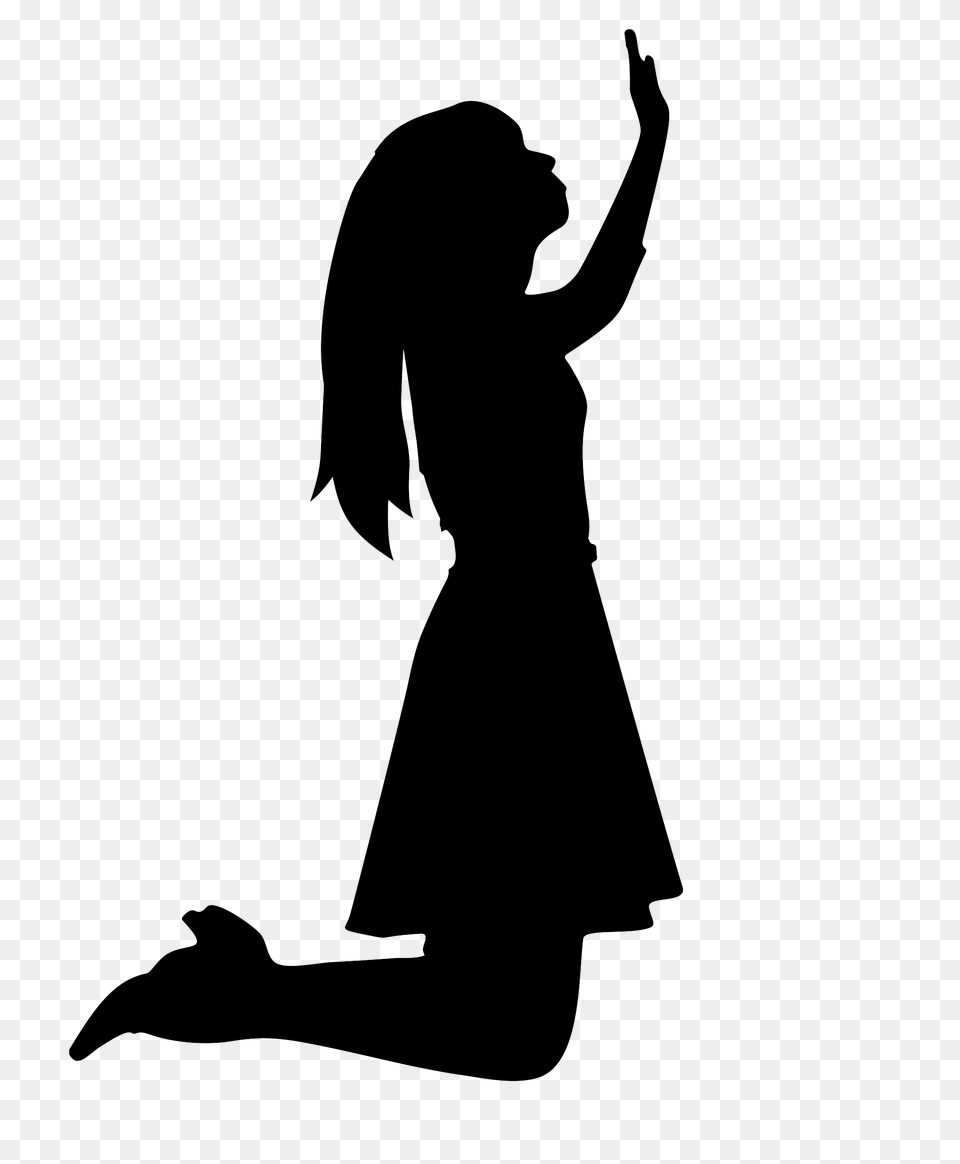 Worship, Kneeling, Person, Silhouette, Dancing Png Image