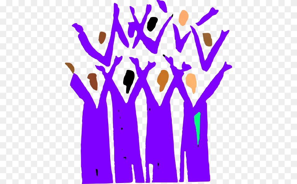 Worship Gospel Choir Clipart, People, Person, Purple, Crowd Png Image