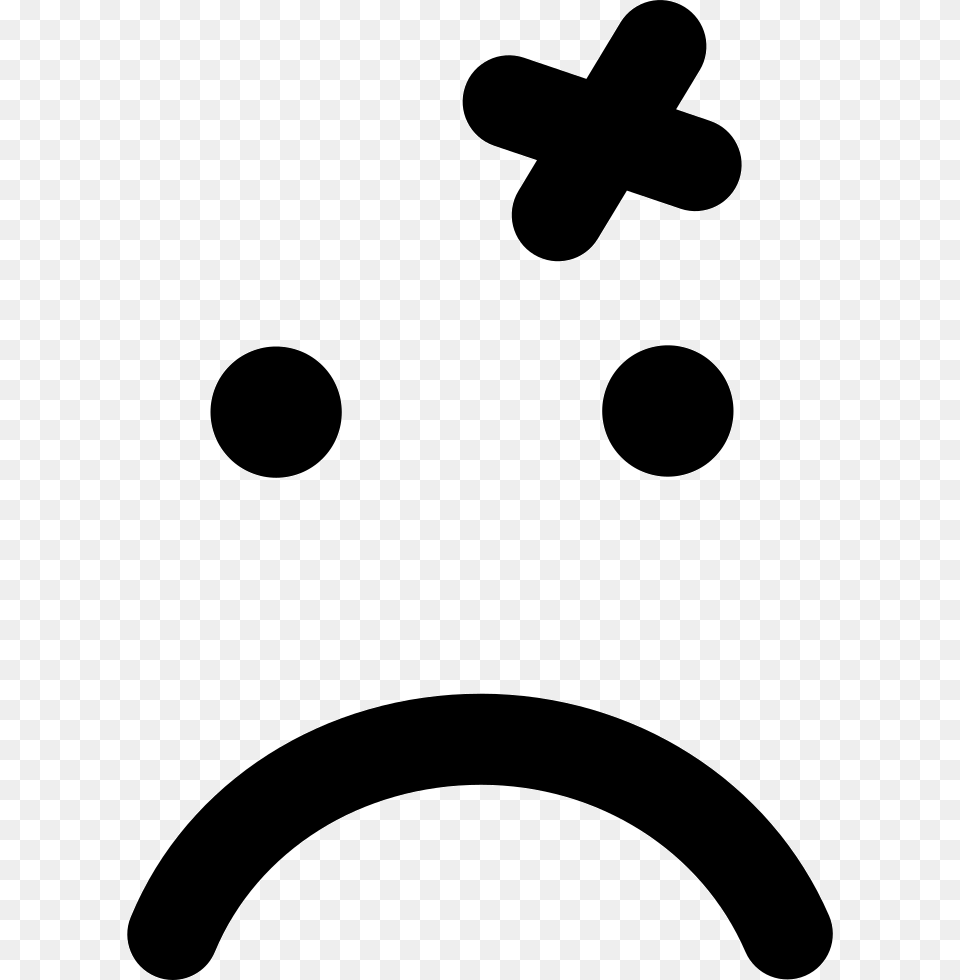 Wound Cross On Emoticon Sad Face Of Rounded Square Hurt Face, Stencil, Symbol Free Png