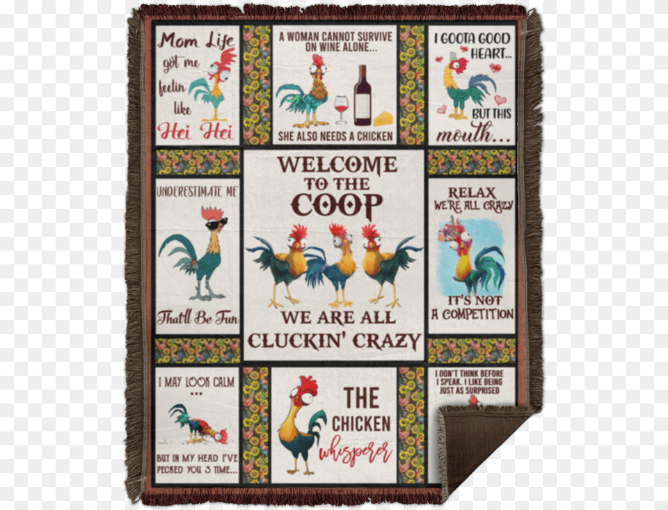 Woven Blanket Cartoon, Animal, Bird, Chicken, Fowl Free Transparent Png