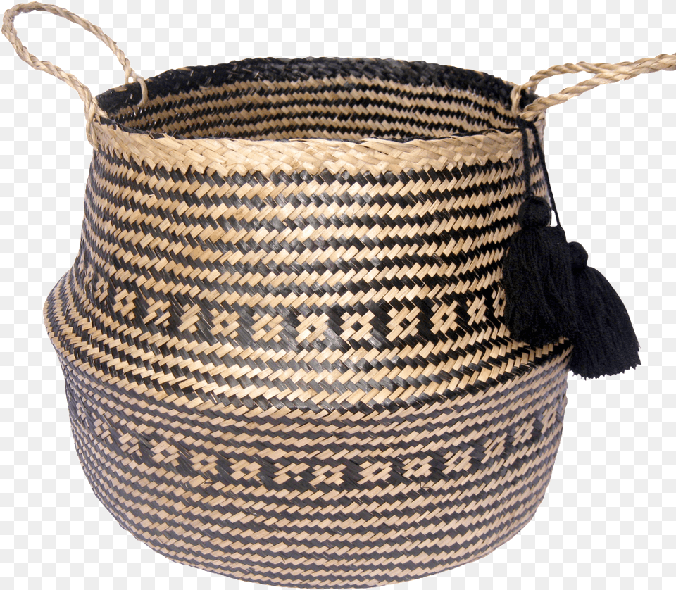 Woven Seagrass Foldable Basket With Handles Basket, Art, Handicraft, Accessories, Bag Free Png