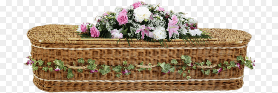 Woven Wicker Coffin Decorated With Flowers Clip Arts Artificial Flower, Flower Arrangement, Flower Bouquet, Plant, Rose Free Png