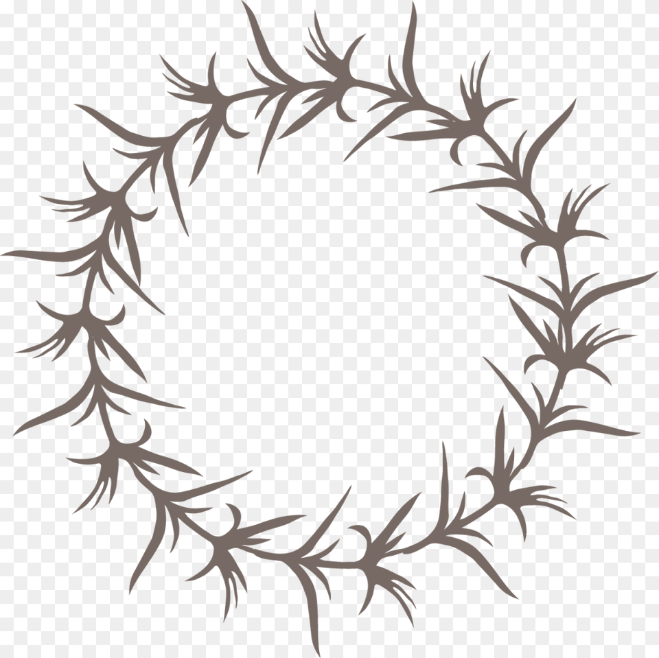Woven Wreath Flat Vector Madhubani Design Circle Black And White, Antler, Plant Free Transparent Png