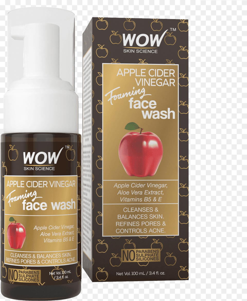 Wow Apple Cider Vinegar Face Wash Price, Bottle, Food, Fruit, Plant Free Transparent Png