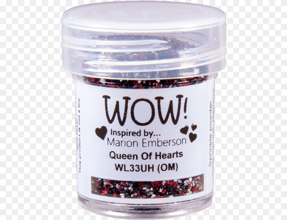 Wow Queen Of Hearts Wow Embossing Powder, Jar, Food, Produce, Can Png