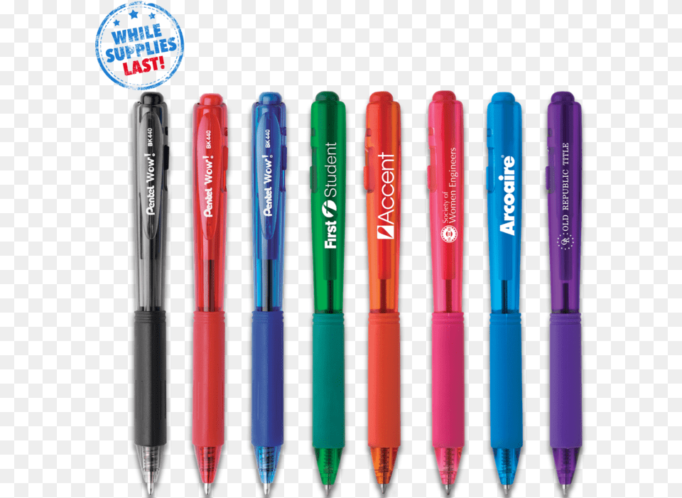 Wow Retractable Ballpoint Pendata Rimg Lazy Pentel Wow Pens, Pen Free Png Download