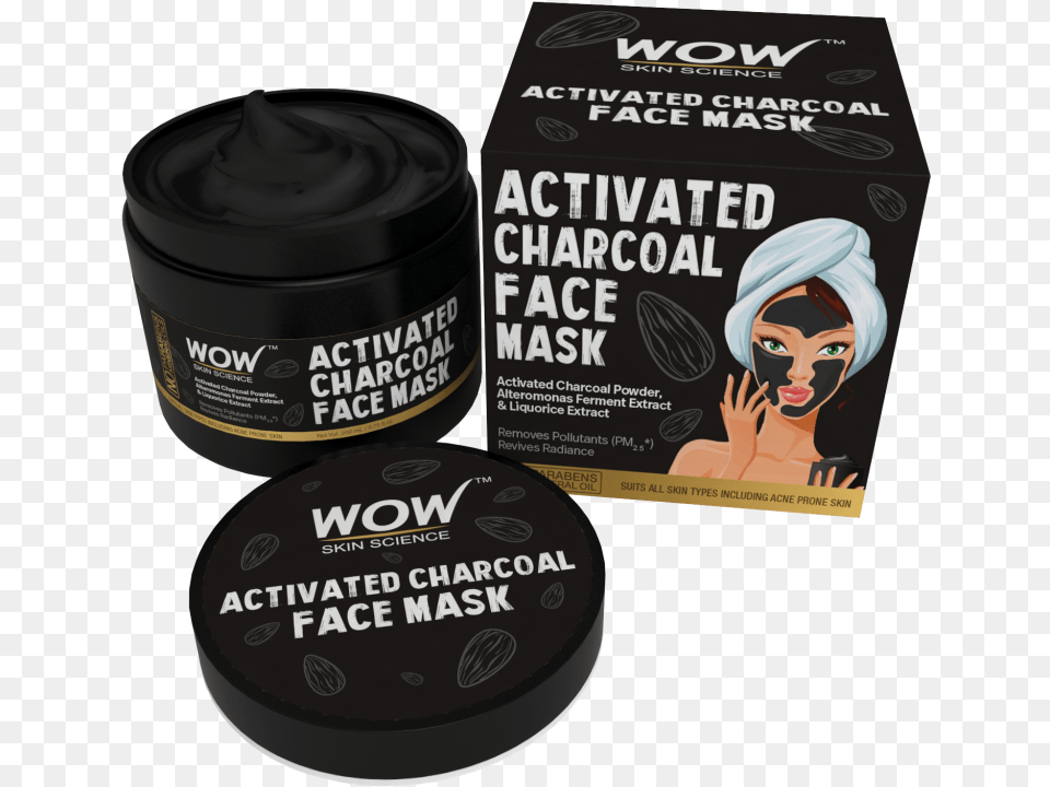 Wow Skin Science Activated Charcoal Face Mask, Adult, Person, Woman, Female Png