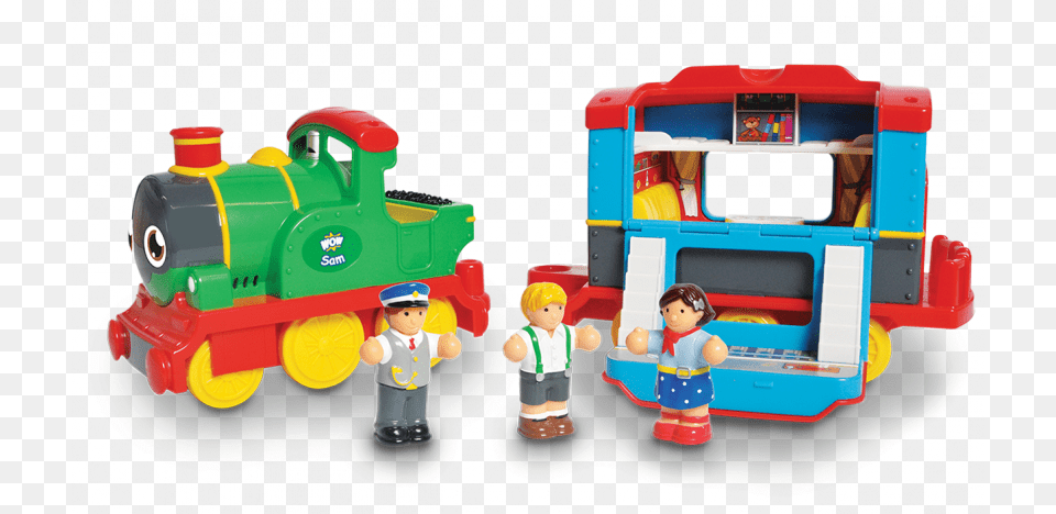 Wow Toys Sam The Steam Train Wow Toys Usa Inc Wow Sam The Steam Train, Baby, Person, Machine, Wheel Free Png Download