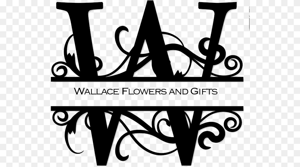 Wow Wallace Flowers And Gifts Split Letter Monogram W, Text, Device, Grass, Lawn Png