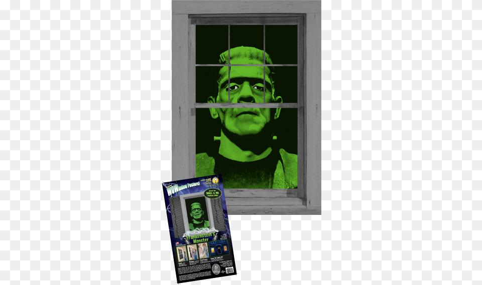 Wow Windows Frankenstein39s Monster Halloween Backlit Wowindow Posters Frankenstein39s Monster Scary Halloween, Advertisement, Poster, Adult, Male Free Png