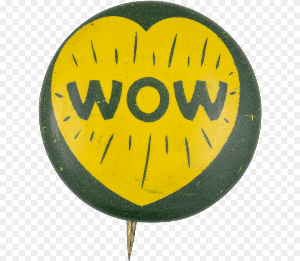 Wow Yellow Heart Art Button Museum Circle, Badge, Logo, Symbol, Plate Png