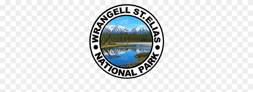 Wrangell St Elias National Park Round Sticker, Logo, Plant, Vegetation, Outdoors Png Image