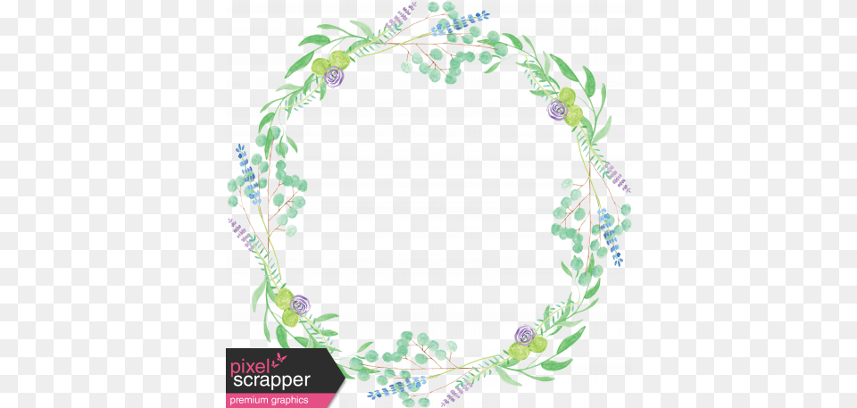 Wreath 01 Graphic By Brooke Gazarek Pixel Scrapper Digital Floral Design, Pattern, Plant, Accessories, Art Png Image