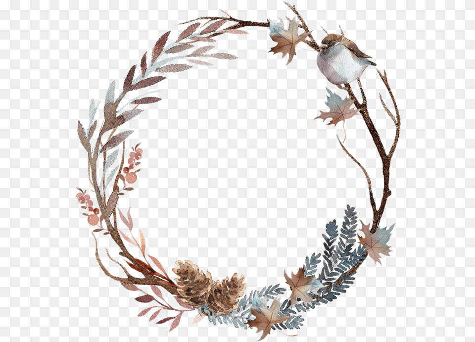 Wreath Bird2 Flower Circle For Christmas, Plant, Accessories, Antler Png Image
