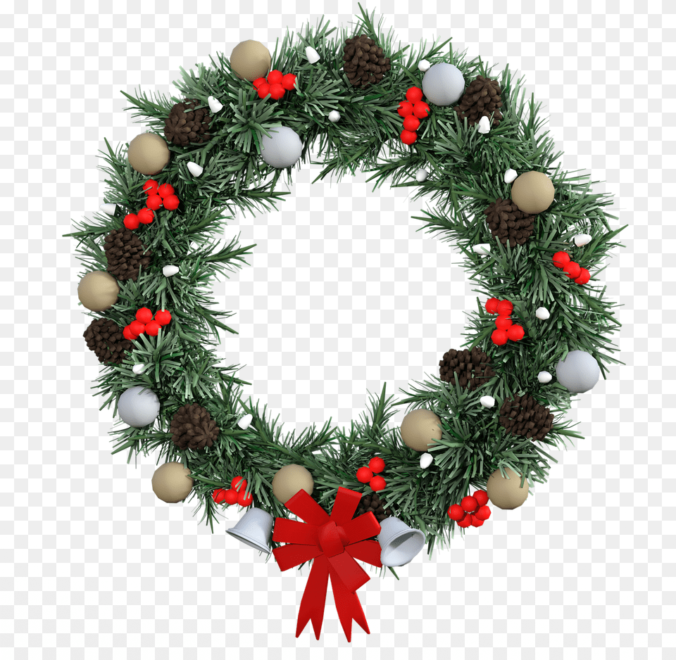 Wreath Christmas Decoration Decoration Photo Real Christmas Wreath, Plant, Egg, Food Free Png Download