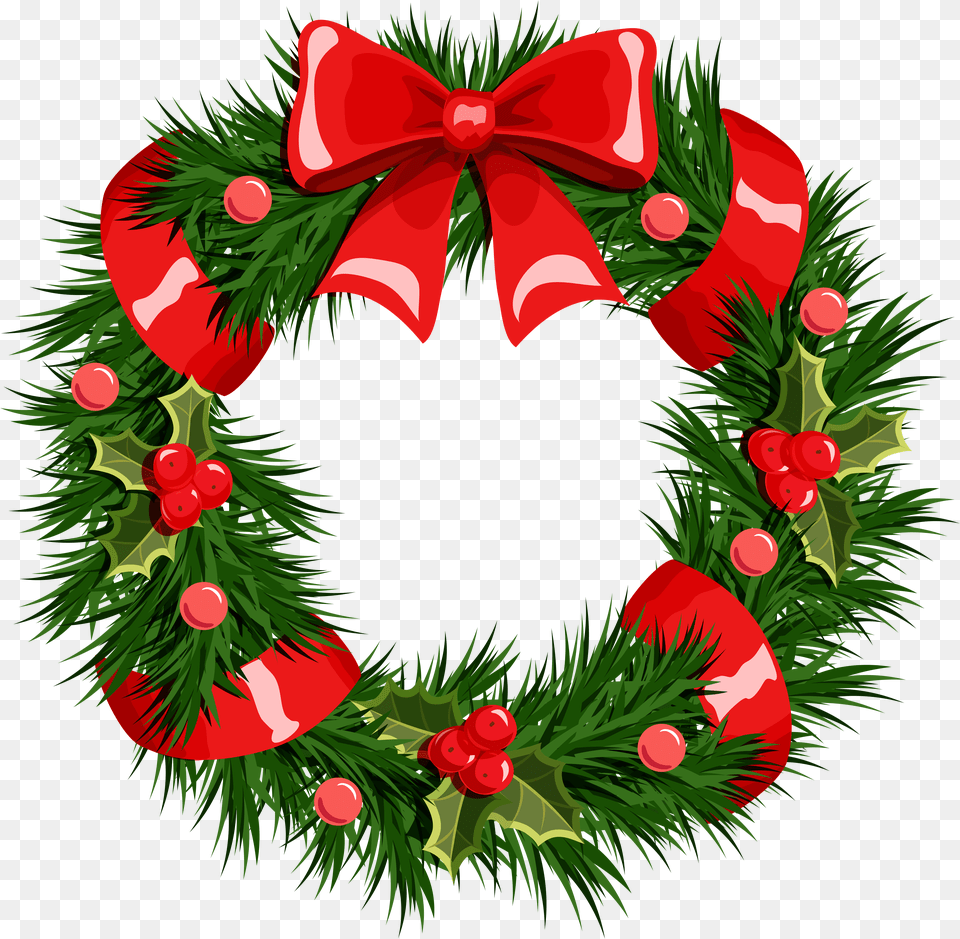 Wreath Christmas Garland Clip Art Christmas Wreath No Background Png Image