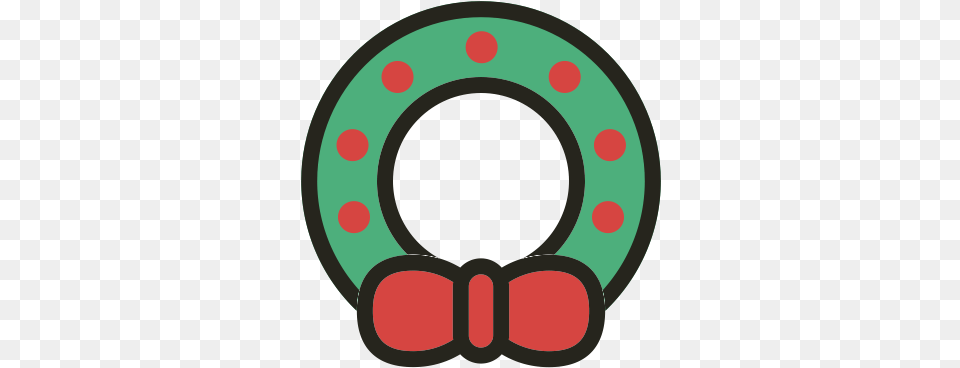 Wreath Christmas Holidays Icon Dot, Disk, Horseshoe Png Image