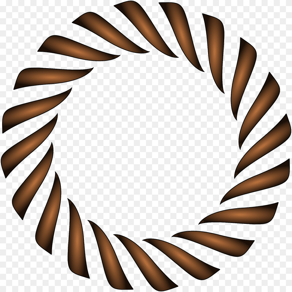 Wreath Clipart, Coil, Spiral, Oval, Bronze Png