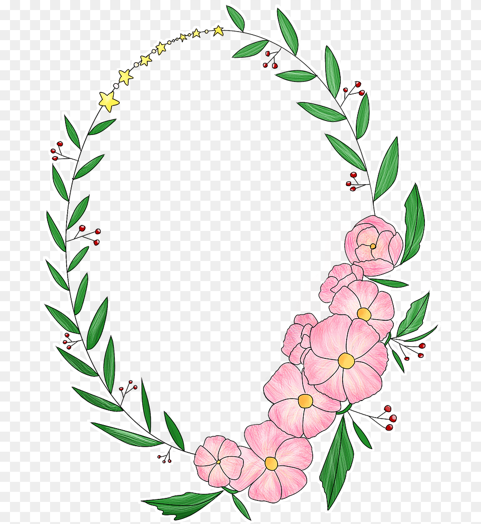 Wreath Corolla Flowers Mahkota Bunga, Art, Floral Design, Graphics, Pattern Png Image