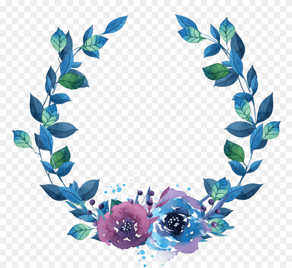 Wreath Feather Watercolor Flowers Circle, Art, Floral Design, Graphics, Pattern Free Png Download