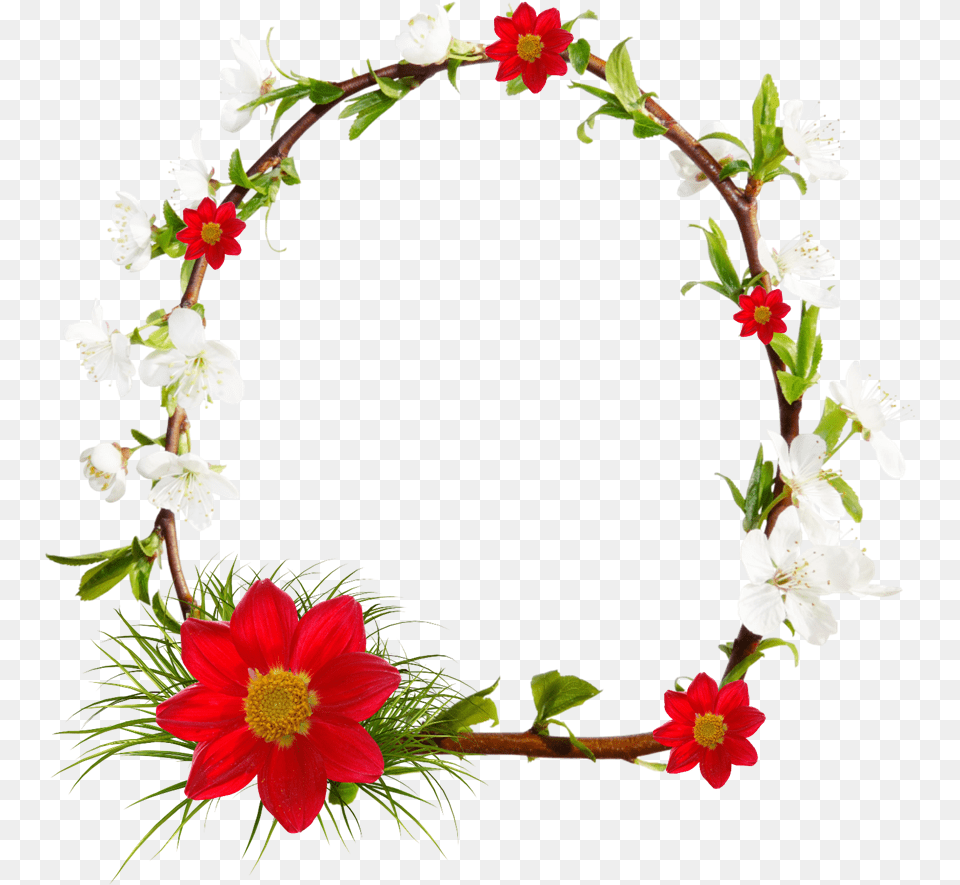 Wreath Floral Design Flower Flower Creative Border Design, Flower Arrangement, Plant, Anemone, Petal Free Png Download