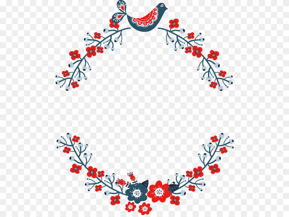 Wreath Frame Floral Flourish Border Decorative Merry Christmas Wishes Sticker, Accessories, Pattern, Jewelry, Necklace Png Image