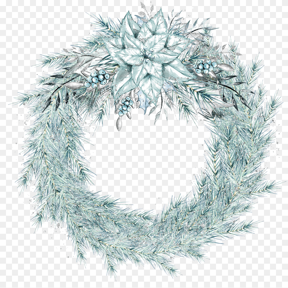 Wreath Ornament Decoration White Christmas Wreath Png