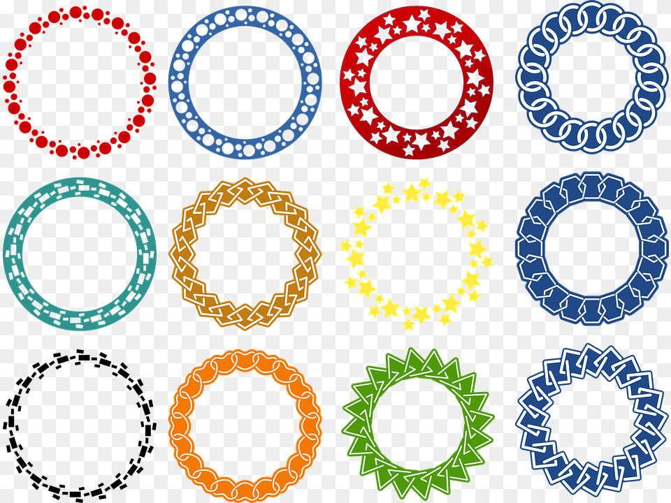 Wreath Sample Frame Round Flower Yellow Blue Round Frame Hd, Machine, Spoke, Pattern, Accessories Png Image