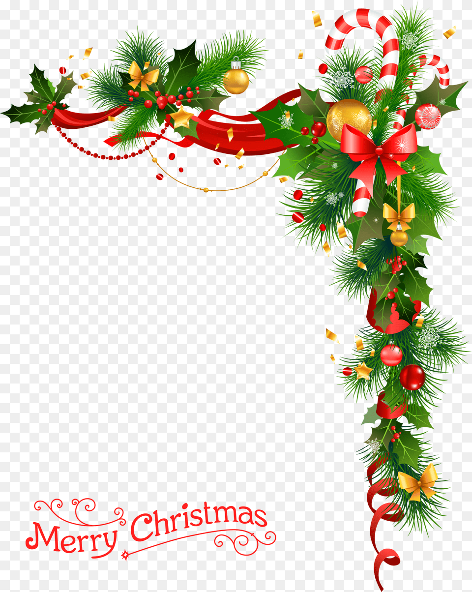 Wreath Tree Decoration With Christmas Bells Clipart Christmas Border Design Free Transparent Png